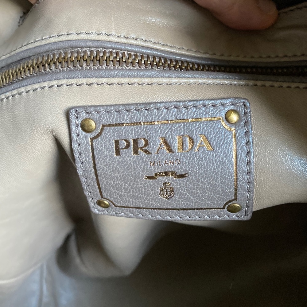 Prada Gray Large Tote Shopper Crossbody Bag Purse - Picture 7 of 16